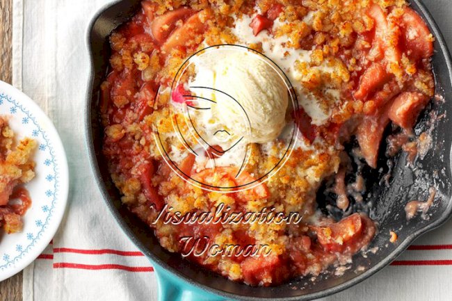 Macaroon-Topped Rhubarb Cobbler