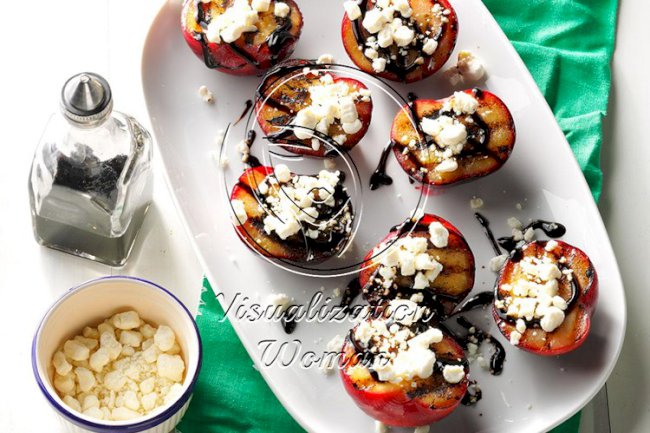 Balsamic-Goat Cheese Grilled Plums