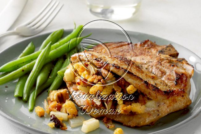 Cornbread Stuffed Pork Chops
