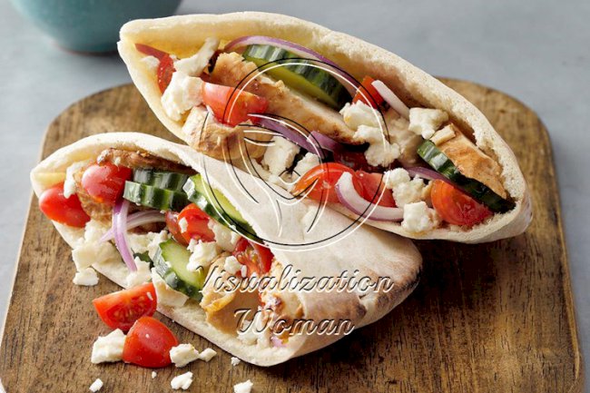 Greek Grilled Chicken Pitas