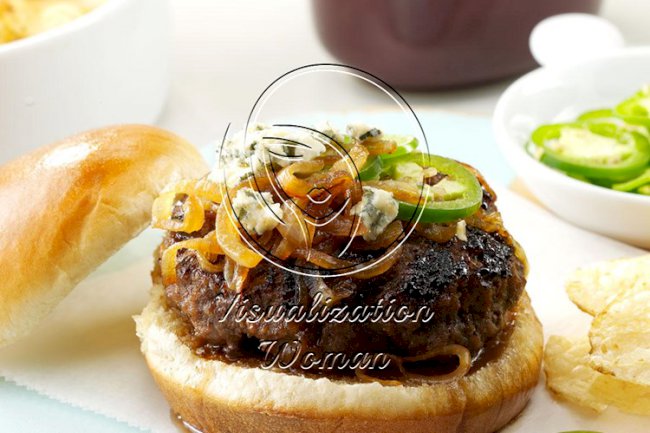 Jalapeno Burgers with Gorgonzola