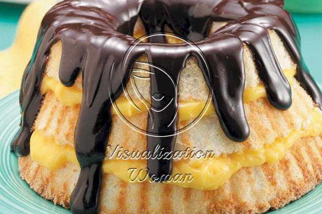 Boston Cream Angel Cake