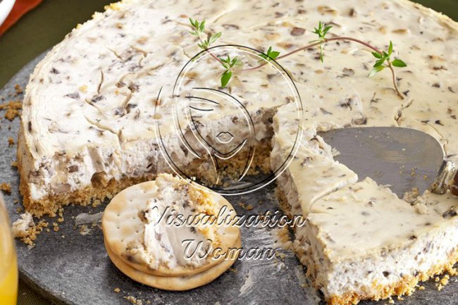 Mushroom, Walnut & Thyme Cheesecake