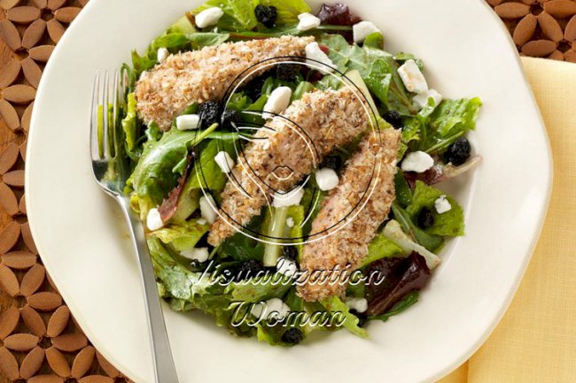 Pecan-Crusted Chicken Salad with Fig Vinaigrette