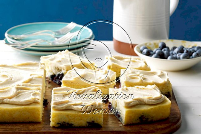 Blueberry Pan-Cake with Maple Frosting