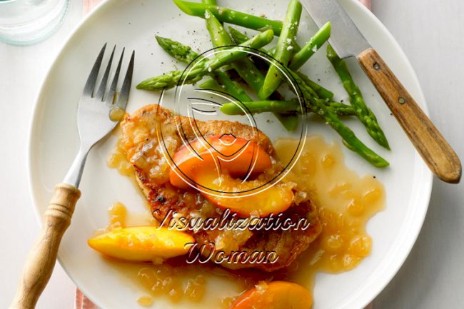 Pork Chops with Nectarine Sauce