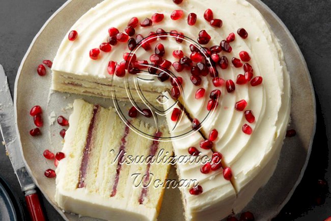Spiced Pomegranate-Pear Cake