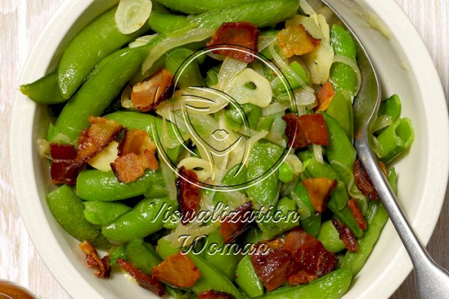 Bacon and Garlic Sugar Snap Peas