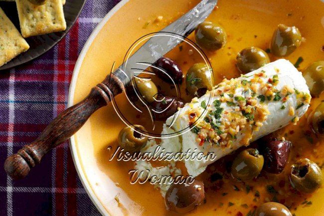 Lemon-Herb Olives with Goat Cheese