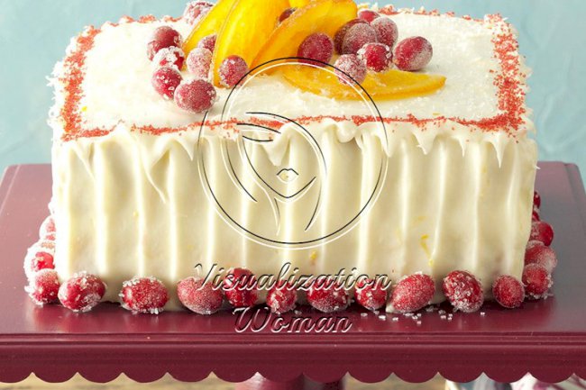 Cranberry Cake with Tangerine Frosting