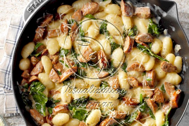 Gnocchi with Spinach and Chicken Sausage