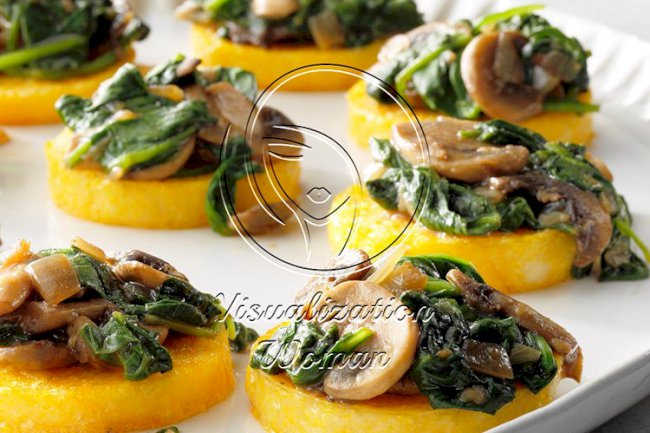 Polenta with Mushrooms and Spinach