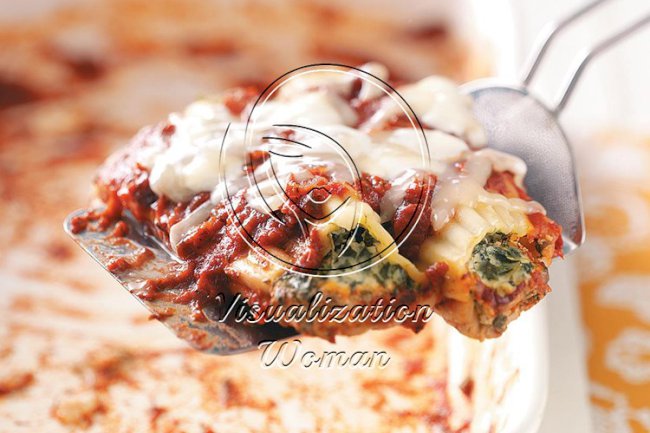 Cheese Spinach Manicotti