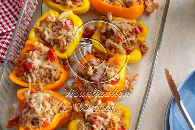 Turkey-Thyme Stuffed Peppers