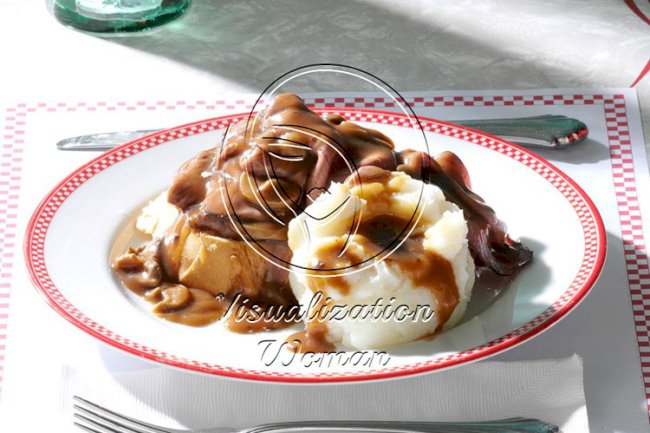 Deli Roast Beef Sandwiches with Mashed Potatoes