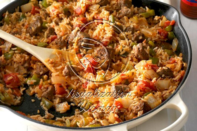 Spicy Cajun Sausage and Rice Skillet