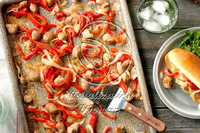 Sausage and Pepper Sheet-Pan Sandwiches