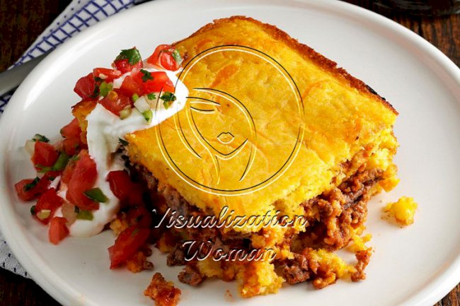 Chili Beef Cornbread Casserole