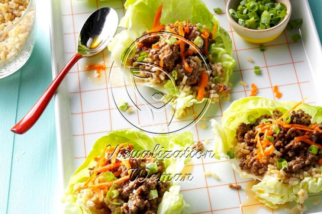 Orange Beef Lettuce Wraps