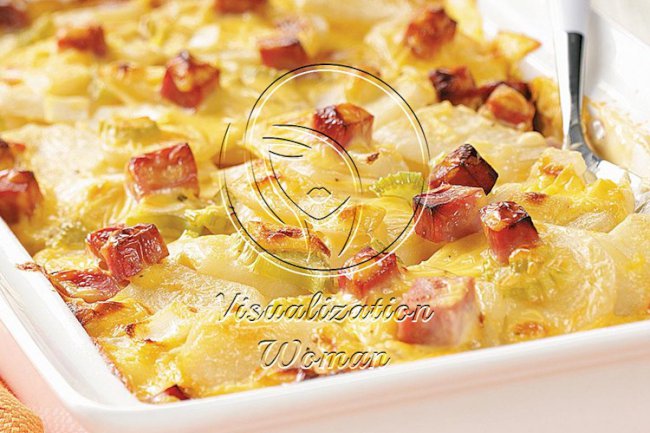 Ham and Creamy Potato Scallops
