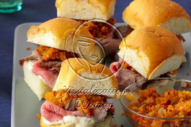 Mini Rosemary-Roast Beef Sandwiches