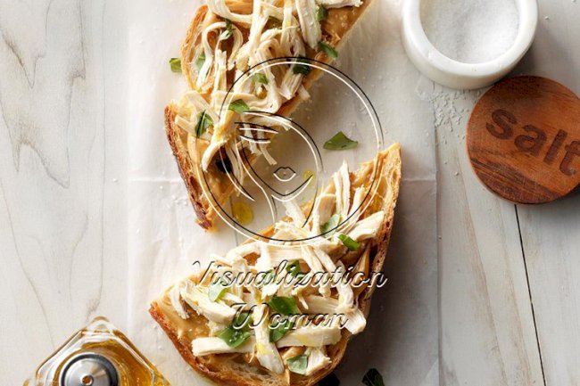 Peanut Butter, Chicken and Basil Sandwich
