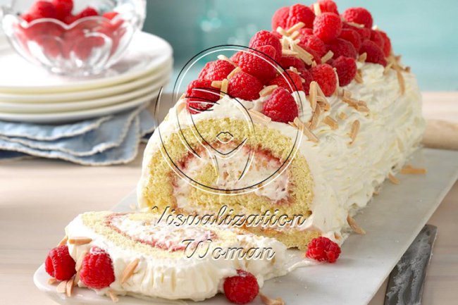 Raspberry-Almond Jelly Roll