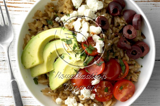 Greek Brown and Wild Rice Bowls