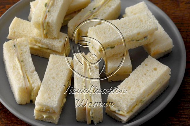 Turkey Tea Sandwiches with Basil Mayonnaise