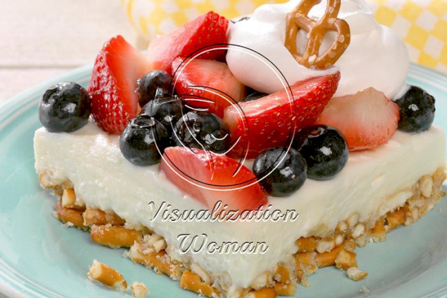 Berry Pretzel Fluff Dessert