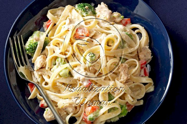 Salmon Fettuccine Alfredo