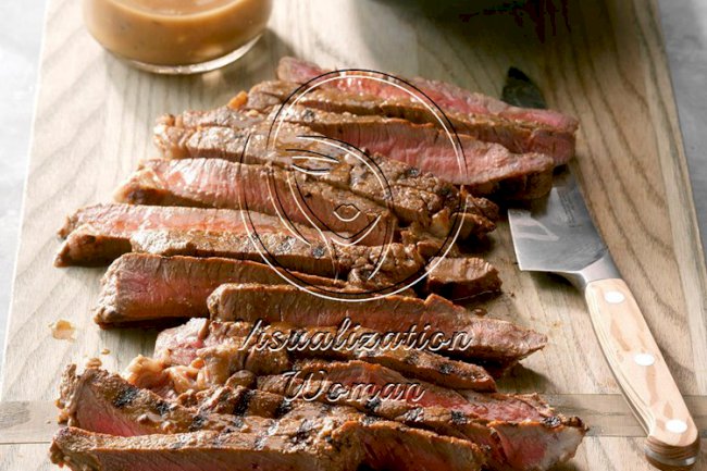 Marinated Steak with Grilled Onions