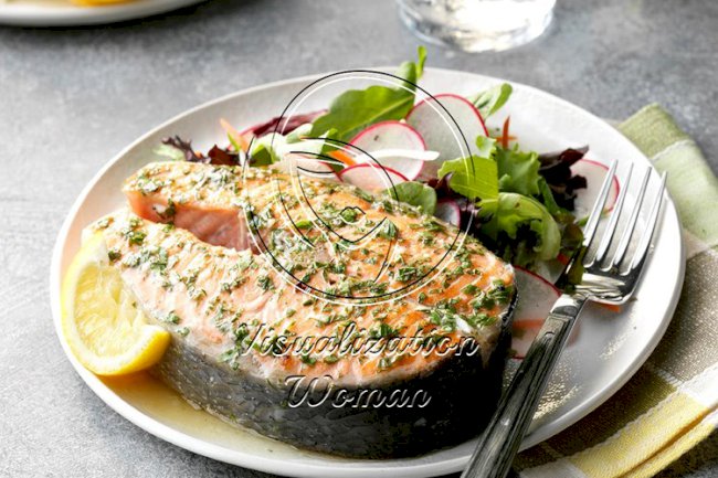 Lemon-Garlic Salmon Steaks