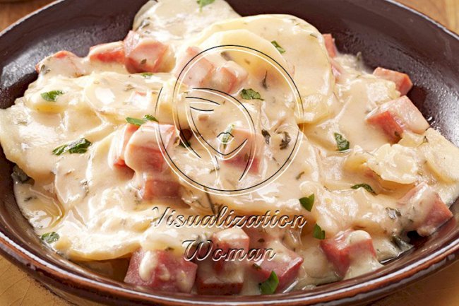Creamy Mushroom Ham & Potatoes
