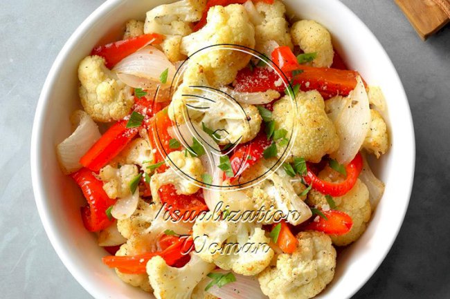 Roasted Peppers and Cauliflower