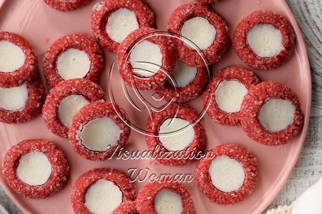 Red Velvet Thumbprint Cookies