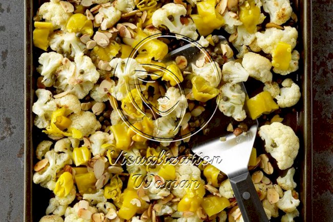 Roast Cauliflower with Pepperoncini