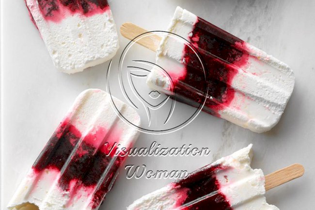 Creamy Layered Blueberry Ice Pops