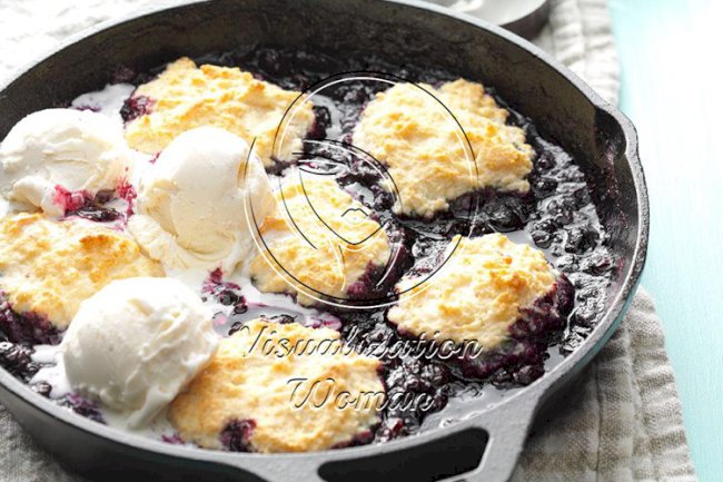 Skillet Blueberry Slump