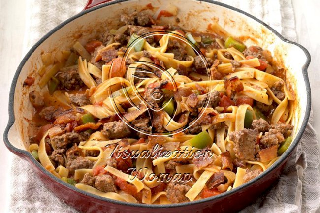 Spanish Noodles and Ground Beef