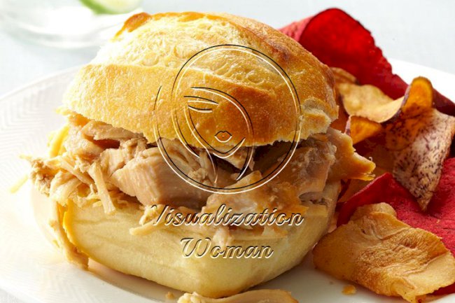 Slow Cooker Shredded Turkey Sandwiches