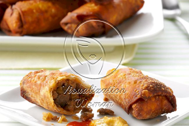 Turkey-Mushroom Egg Rolls