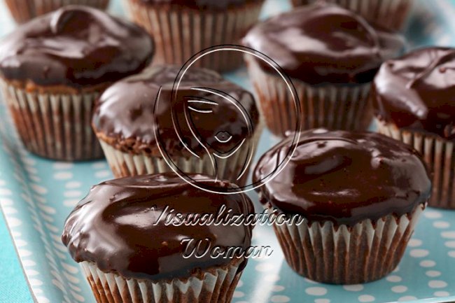 Frosted Walnut Brownie Cups