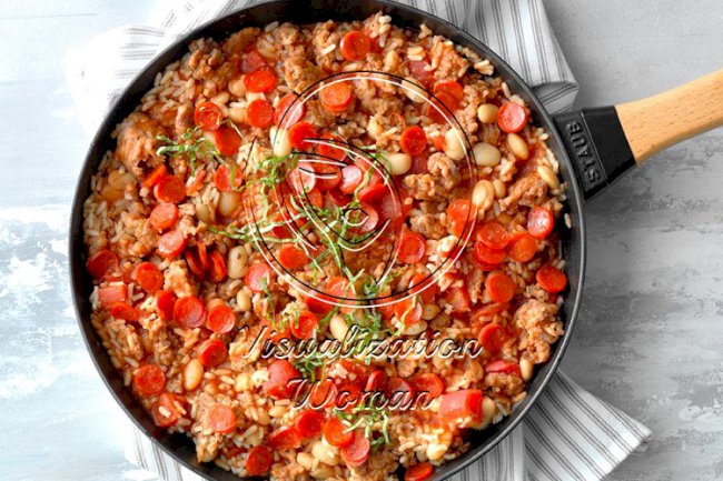 Meat Lover’s Pizza Rice Skillet
