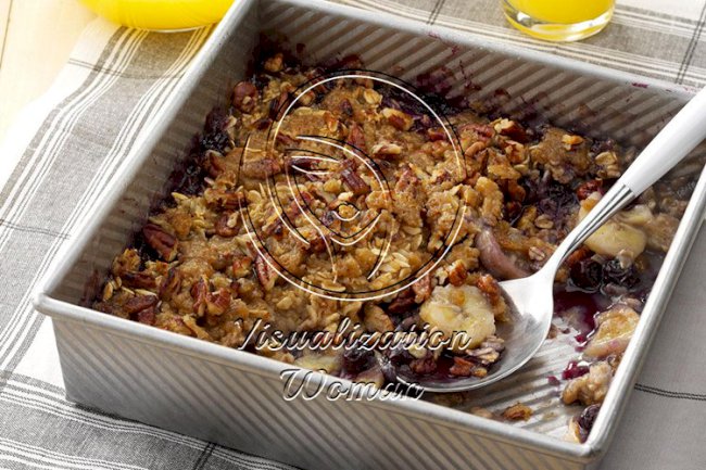 Banana Blueberry Oatmeal Bake