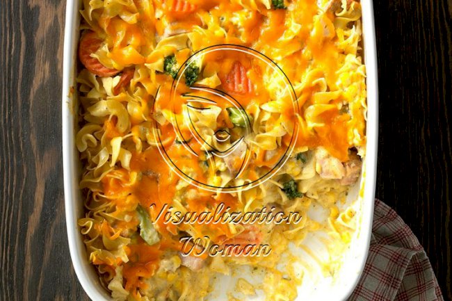 Veggie Noodle Ham Casserole