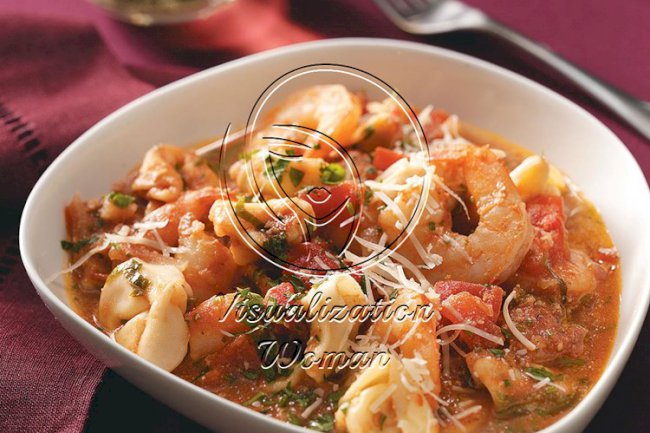 Shrimp & Tortellini in Tomato Cream