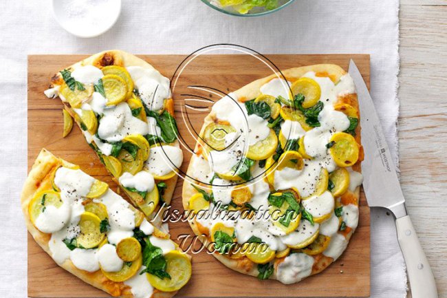 Cheesy Summer Squash Flatbreads