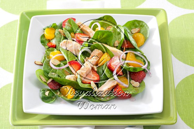 Chicken & Fruit Spinach Salads