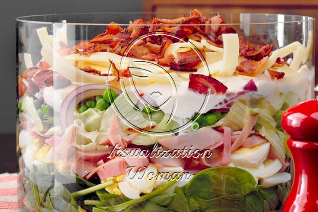 Ham and Swiss Layered Salad